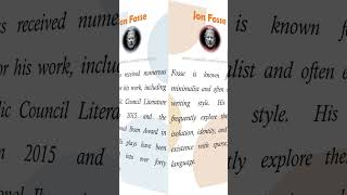 Know Your Literary Hero  - Jon Fosse || #nobelprize #nobelprizeforliterature