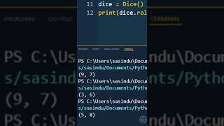 python dice rolling simulator #short #python