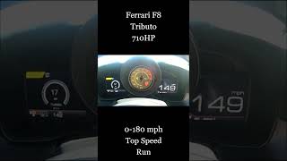 710HP Ferrari F8 Tributo LAUNCH CONTROL 0-180 MPH #Shorts