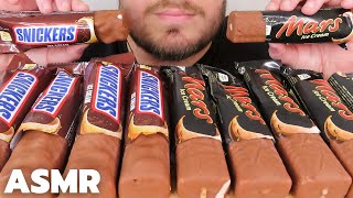 ASMR CANDY ICE CREAM BARS MUKBANG (SNICKERS, MARS) * CHOCOLATE DESSERT PARTY 리얼사운드 먹방