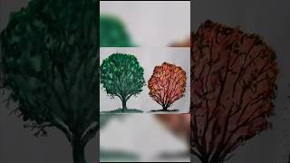 Easy Tree Painting Technique | Watercolour Painting #viral #trending #shorts