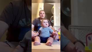 Father and baby bubbles playing ❣️ kids view 🧸 #kidsworld-y4l