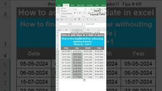 How to add days to a date in MS Excel #excelshortcuts #shorts #ytshorts