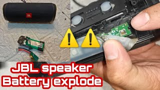 JBL speaker Grounded /Cracked sound | How to fix | Battery Replacement