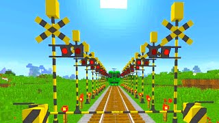 railway railroad crossing trains Minecraft 【踏切アニメ】