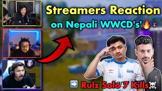 Streamers and Casters React on WWCDs🔥🇳🇵| Rulz Solo 7 Kills☠️| DRS & HV WWCD| Zordyy 1v3 in PMPL😱