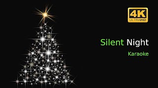 4K Karaoke Silent Night  Piano Instrumental Christmas Song sing along snow over