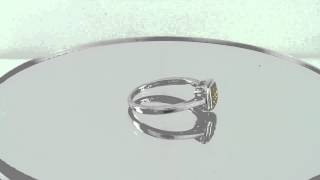 6 00CSR12299Y - Yellow Diamond .10 ct Round Rhodium Over Sterling Silver Ring