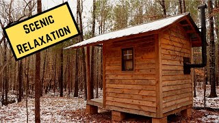 Winter Off Grid Cabin - Scenic Relaxation 4K