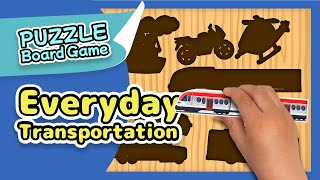 Transportation | Puzzle Board Game with Flashcards for Kids | Made by Redcat Reading