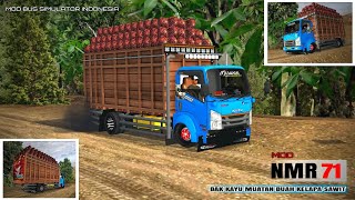 SPECIAL SAWIT 🎉 isuzu nmr71 bak kayu muatan buah sawit🌴 || Mod bussid