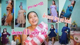 Shopee 11.11 super sale/dresses try on haul