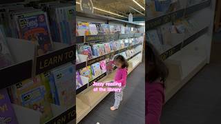 Jazzy happy place, at the library #reading #playing #toddler #viral