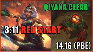 Qiyana Red Clear 3:11 (2 smites) - 14.16 (PBE)