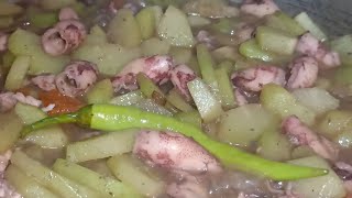 MASARAP ANG SAYOTE KUNG MAY PUSIT || SHARE AND SUPPORT #easycooking #squidrecipe #streaming #yummy