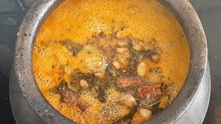 Mangalore - Udupi style Basale Soppina Bendi/Sambar in Clay Pot | Malbar Spinach Curry