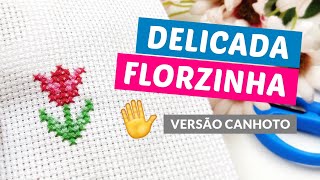 🤚🏻 (Canhoto) Delicada flor em ponto cruz (Aula completa) - Wagner Reis