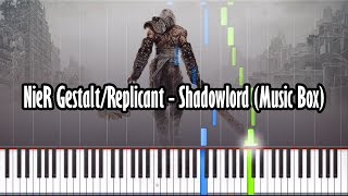 NieR Gestalt/Replicant - Shadowlord (Music Box) - Piano Tutorial - Synthesia W/ Realistic Sound!