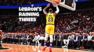 All of LeBron James' NINE threes vs. the Brooklyn Nets 👑