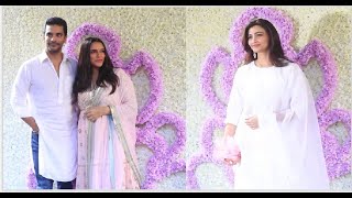 Angad Bedi With Wife Neha Dhupia & Daisy Shah Arrives At Arpita Khan Ganpati Visarjan 2022