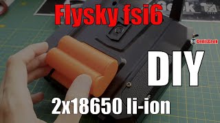 Аппаратура Flysky fs i6 переводим на литиевые аккумуляторы с индикацией заряда банок 2х18650