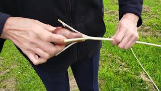 How to use a 4 way cleave to split a willow rod