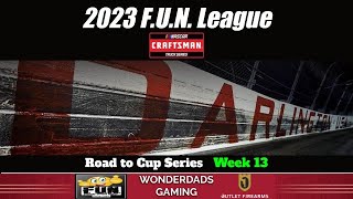 WonderDads Gaming: iRacing 2023 FUN League Road to Cup Season Race 13 at Darlington