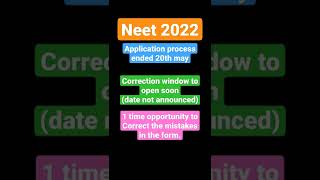 NEET 2022 LATEST UPDATES.... CORRECTION WINDOW #neet #mbbs #neet2022counselling #ntaneet #nta