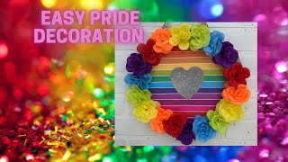 LBGTQ Pride DIY Tutorial Door Hanger Wreath How To Make for less than $10!!