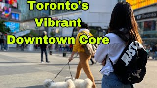 [4K] Exploring Vibrant Toronto: Walking Around Yonge-Dundas Square | Toronto Eaton Centre