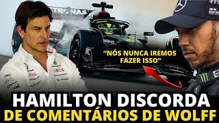 HAMILTON REBATE DECLARAÇÕES DE TOTO WOLLF SOBRE O W14 - ÚLTIMAS NOTÍCIAS DA F1 HOJE | RESSACA F1