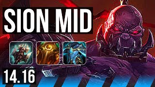 SION vs SETT (MID) | 6 solo kills, 600+ games, 34k DMG | EUW Master | 14.16