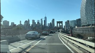 Brooklyn to Manhattan via BQE brooklyn bridgeنیویارک🇺🇸