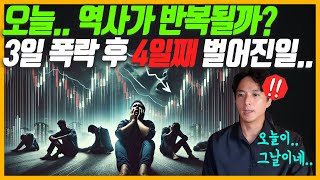 역사적으로 3일 폭락 후 4일째 되는날 벌어진 일! 오늘.. 역사가 반복될까ㅠㅠ