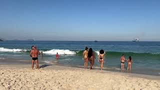 An Unforgettable Walk Along the Beach in Brazil Leme Beach🏖️4K 2024 Walking Tour beach walk