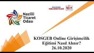 KOSGEB GİRİŞİMCİLİK EĞİTİMİ