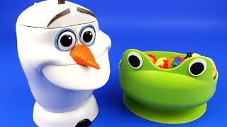 Frozen Olaf Face mug Frog cup Surprise Eggs Toys Disney Pixer