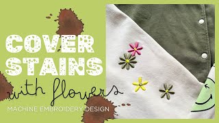 DIY Tutorial: Cover Stains on Sweatshirt with Puffy Flower Machine Embroidery Design