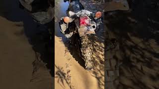 Well it didn’t look that deep at first. #dirtbikesarefun #dirtbikelife #klx #offroad #mud