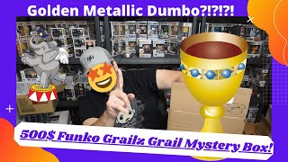 Funko Pop 500$ Mega Grail Msytery Box Opening!! Funko Grailz and Metallic Gold Dumbo?!?!