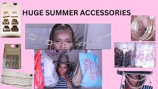 SUMMER ACCESSORIES COLLECTIVE HAUL PT 1 Jewelleries, Hair accessories, Rings, Waist belt, Hat, Nails