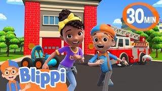 A Day at the Fire Station! - Roadtrip | Blippi and Meekah Podcast