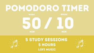 50 / 10 Pomodoro Timer || Lofi music - 5 hours study - Study for dreams - Deep focus - Study timer