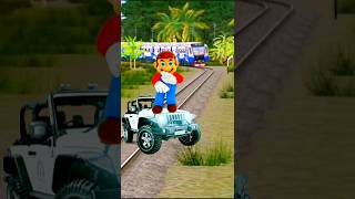 Funny jeep to Super Mario dancing on stop the train #shortsfeed#trendingshorts