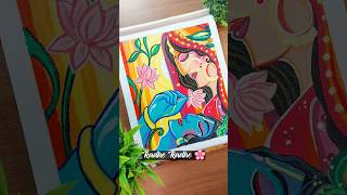 Radha Krishna Painting Easy ♥️🥰 #shorts #krishna #radharani