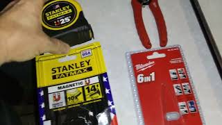 Stanley FatMax magnetized tape measure + Milwaukee 6 in 1 wire strippers. oh my!!!!🌎😳