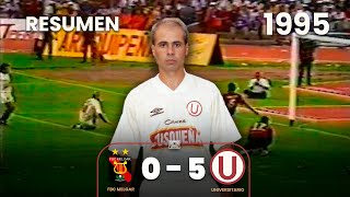 Melgar 0-5 Universitario | Resumen | 1995 | Goles de Maldonado, Carranza, Martínez y Nunes⚽🎞