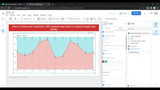 How to  Create and Customize 100% stacked area chart in Google Data Studio or Looker | #looker