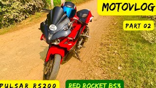 Pulsar rs200 Bs3  Motovlogger with Red Rocket 🚀