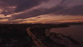 Vuelo 4K de drone al atardecer en El Calafate, Santa Cruz.